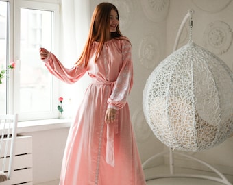 Embroidered dress, vyshyvanka dress, ukraine dress, linen dress "Peris" PJ-0013