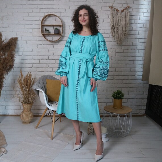 chinese dress ladies Marianne Tiered Linen Dress Black main image 1