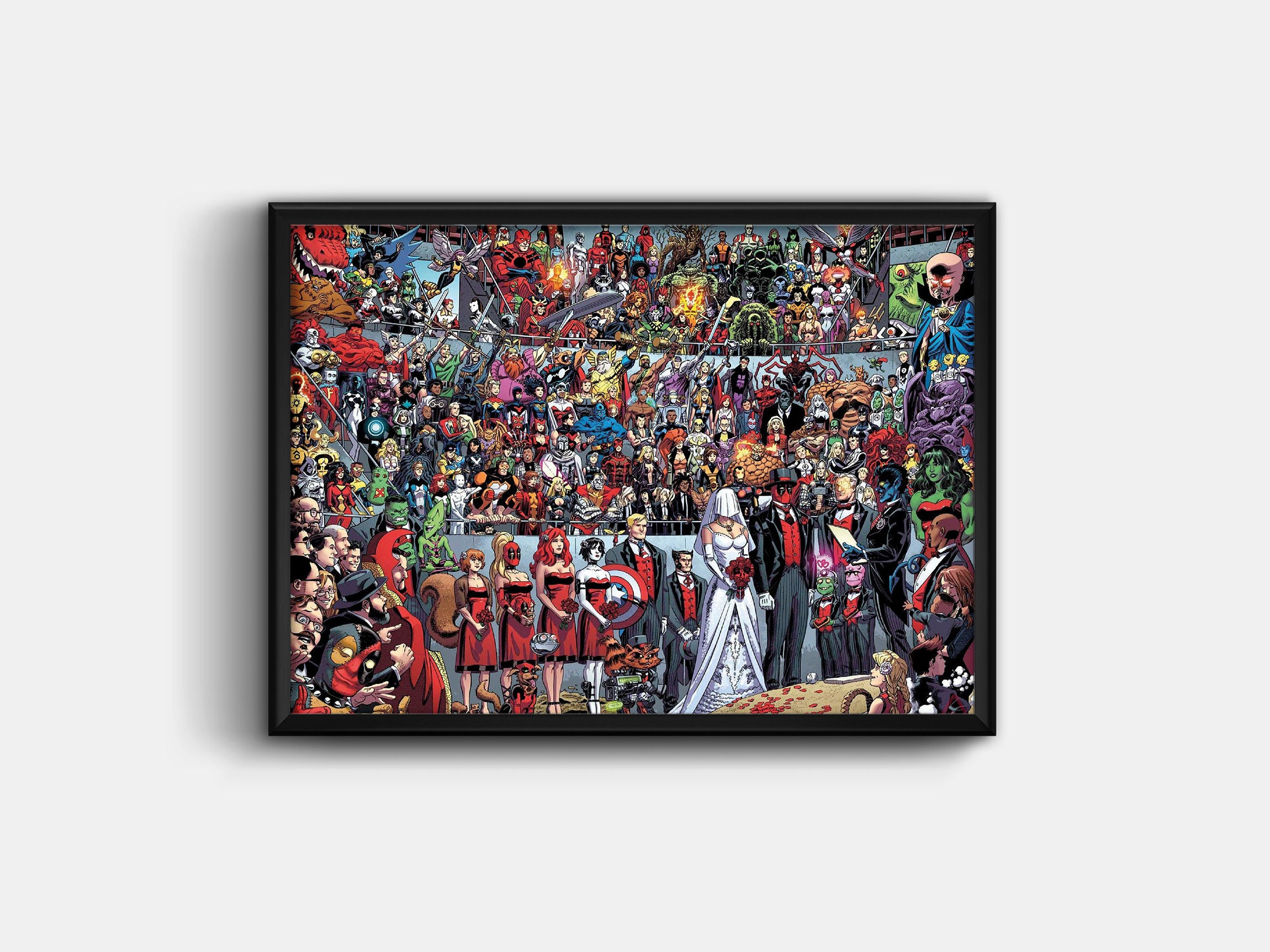 Wedding of DeadPool with Shiklah Poster Gifts for Marvel | Etsy