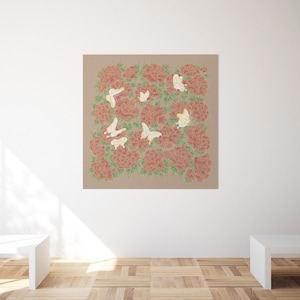 Peoney&#39;s Feast/Korea folk painting/Oriental painting/poster/home wall decor/nice energy/blessing/flower/butterfly/Digital Download