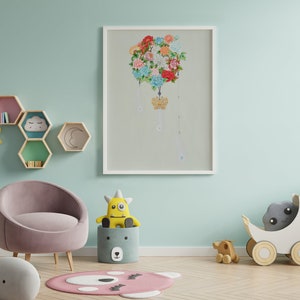 Korea folk painting/Oriental painting/poster/home wall decor/nice energy/blessing/dreamcatcher/flower/gooddream/peony/Digital Download