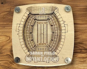 Alabama Crimson Tide Wooden Stadium Coaster