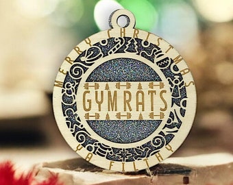 Gym Rat Fitness Wooden Christmas Ornament