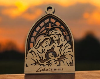 Wooden Religious Biblical Story of Christmas Ornaments