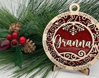 CUSTOMIZABLE Granna Wooden Christmas Ornament