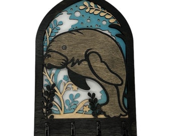 Manatee Four Hook Arch Key Hanger/ Organizer