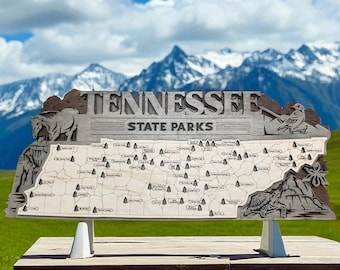 Tennessee State Parks Interactive Wooden Map