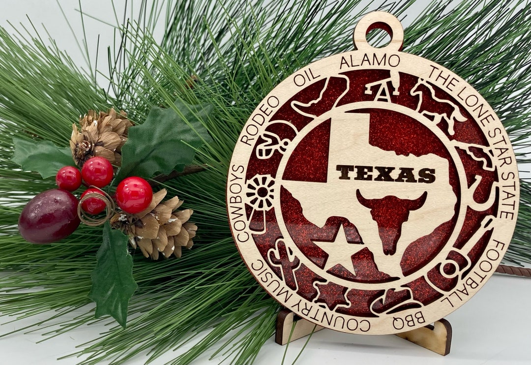 Texas State Wooden Christmas Ornament - Etsy