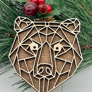 Bear Animal Wooden Christmas Ornament