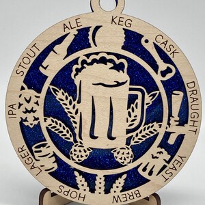 CUSTOMIZABLE Beer Wooden Christmas Ornament