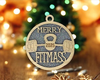 Fitness "Fitmass" Wooden Christmas Ornament
