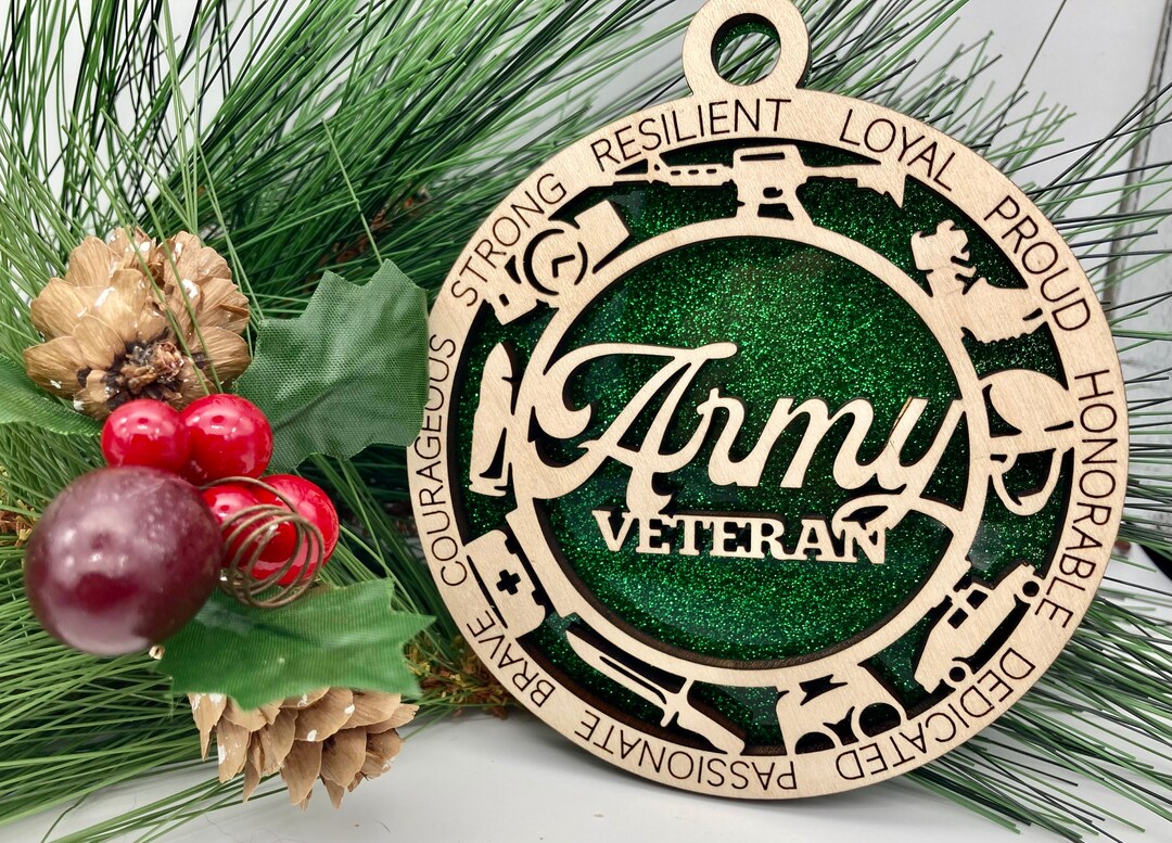CUSTOMIZABLE United States Army Veteran Christmas Ornament Etsy
