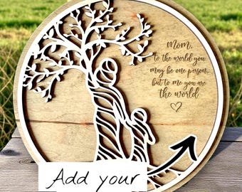 Personalized Mom Tree Sign | Mothers Day Gift from Kids | Custom Name Sign | Family Tree Wood Sign | Gift for Mom | Handmade Decor