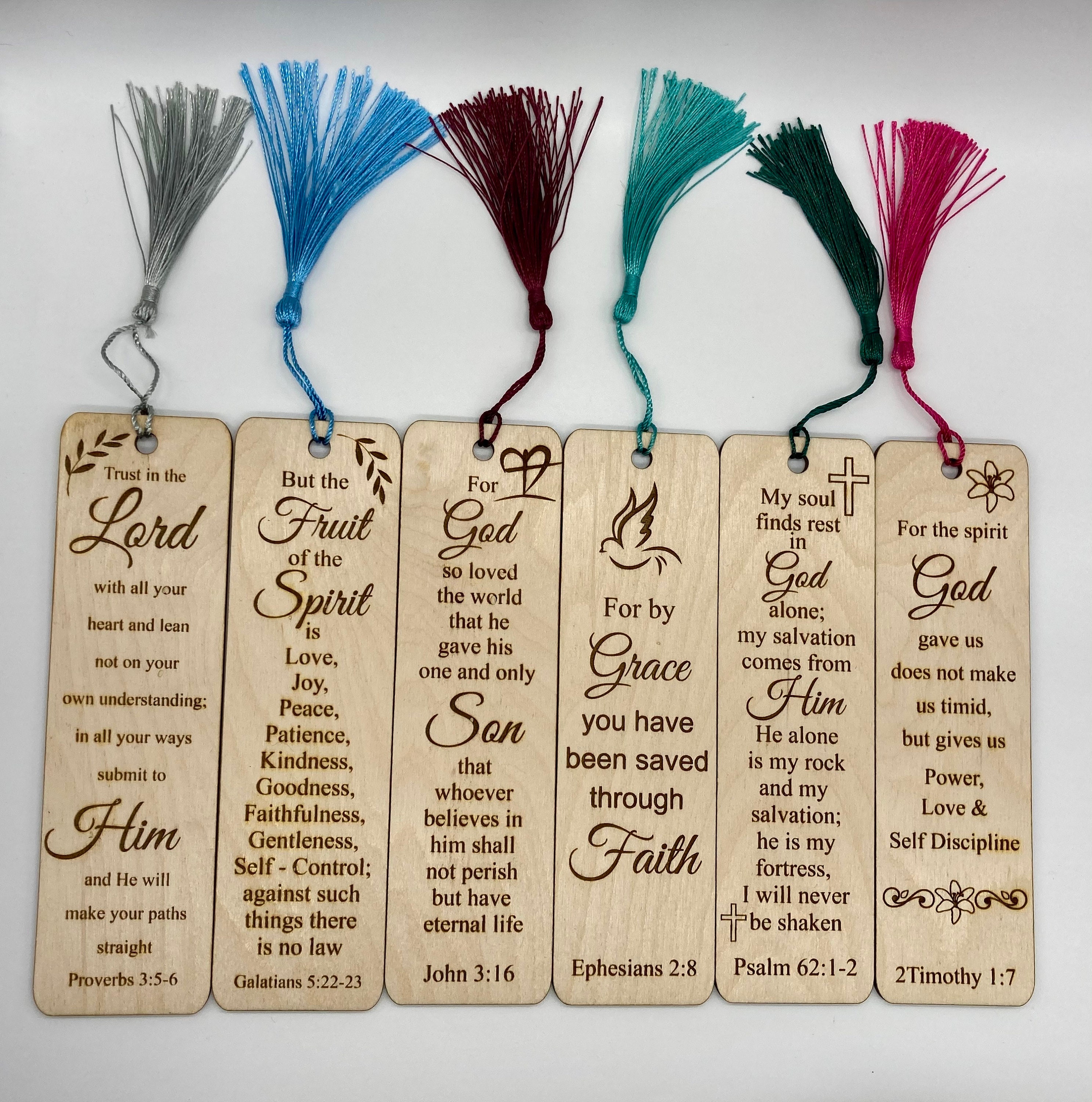 Wooden Christian Bookmarks Etsy