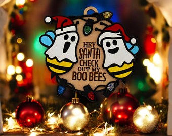 Boo Bee Christmas Ornaments