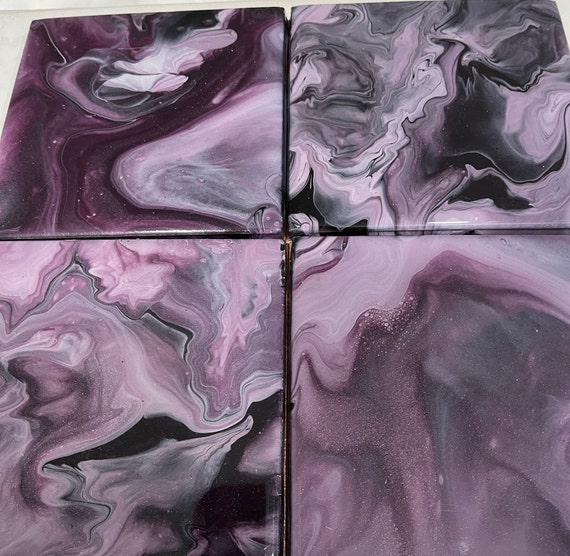 Coaster Set of 4 "Storm Clouds"