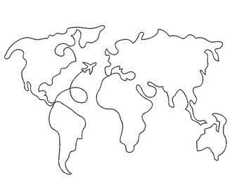One Line World Map Etsy One Line World Map Etsy