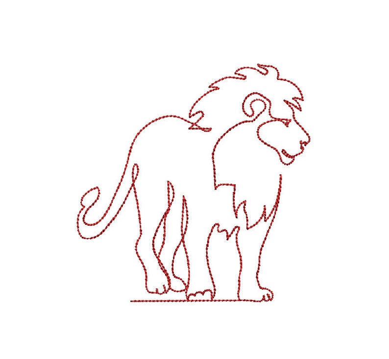 Lion One Line Minimalist Machine Embroidery Design