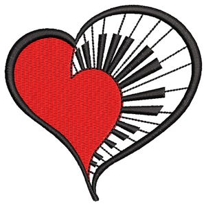Piano Machine Embroidery Design