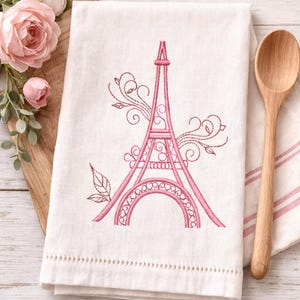 パリのエッフェル塔の機械刺繍デザイン、ロマンチックなフランスの旅行パターン4x4 5x7