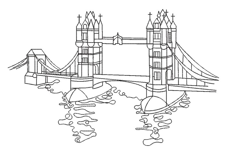 London Bridge Machine Embroidery Etsy