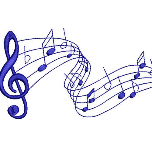 Music Notes Machine Embroidery Design Etsy