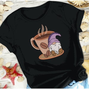 Coffee Gnome, Machine Embroidery Design - Etsy