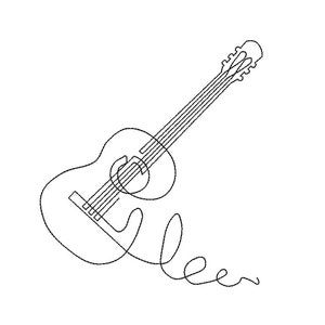 Guitar Machine Embroidery Design