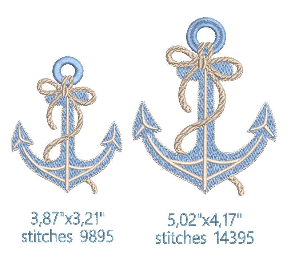 Nautical Anchor Rope Embroidery Design, Coastal Machine Pattern for ...