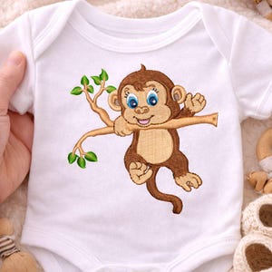 Monkey Embroidery Design | Monkey for Kids & Babies – 5 Sizes – Digital Download