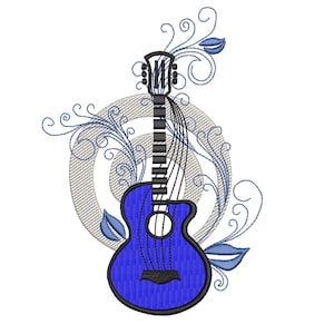 Guitar Machine Embroidery Design