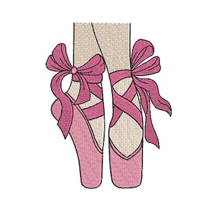 Ballerina Slippers, Ballet Shoes, Machine Embroidery Design.