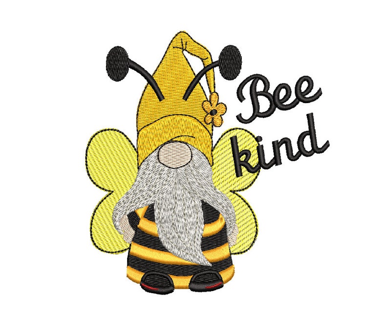 Download Bee Kind Gnome Machine Embroidery Design | Etsy