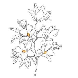 Magnolia Machine Embroidery Design