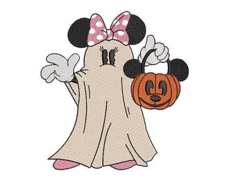 Halloween Minnie,  Machine Embroidery Design.