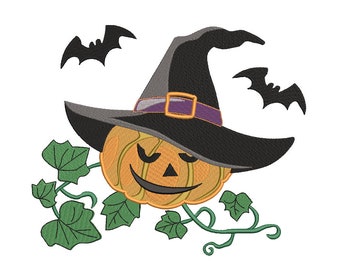 Jack-o-lantern, Halloween Pumpkin Embroidery Design