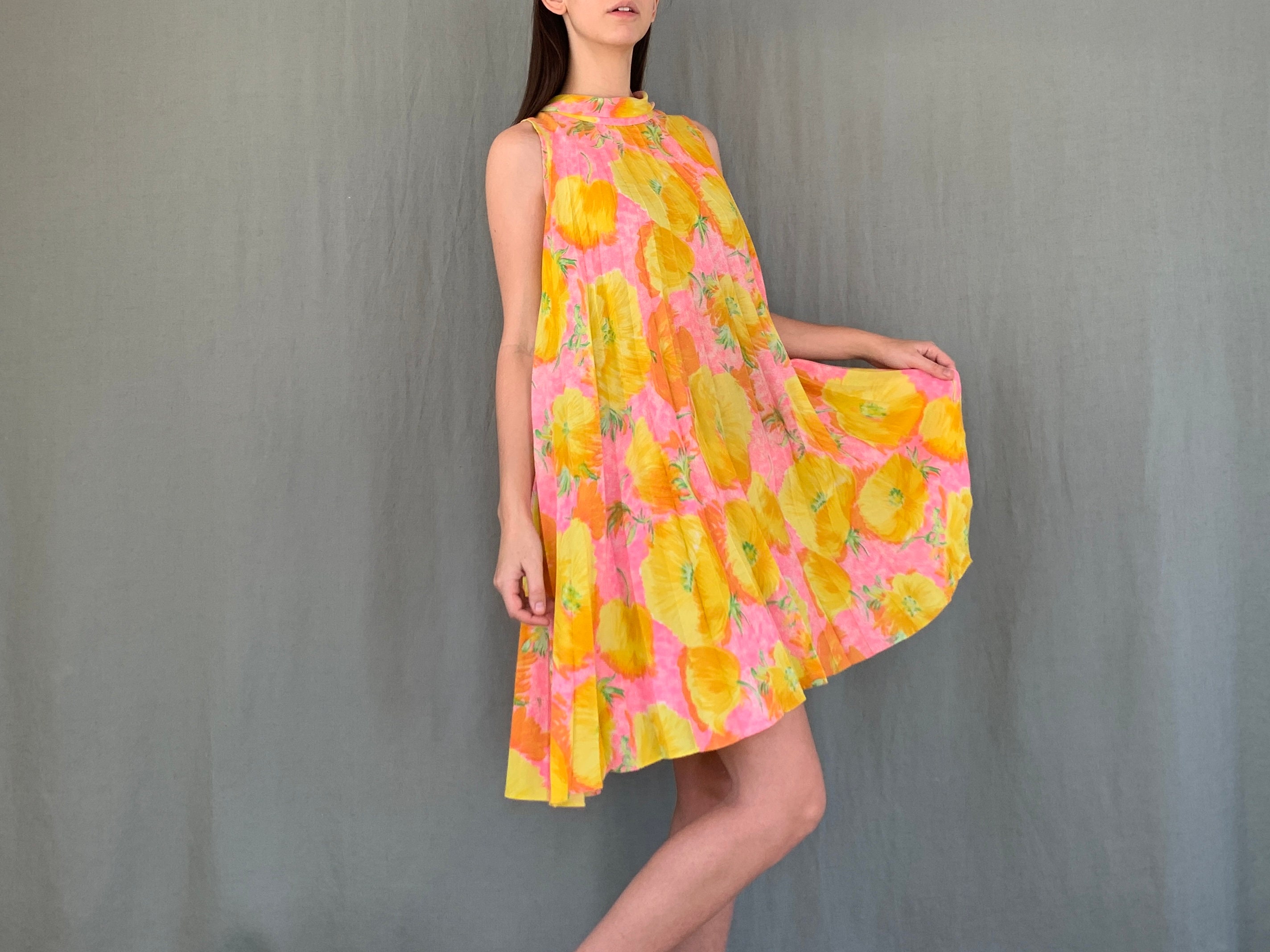 Vintage 1960s Trapeze Mini Dress 60s 