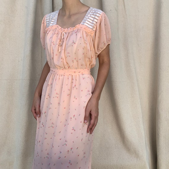 1960s Pink Floral Dress | OSFM - image 6