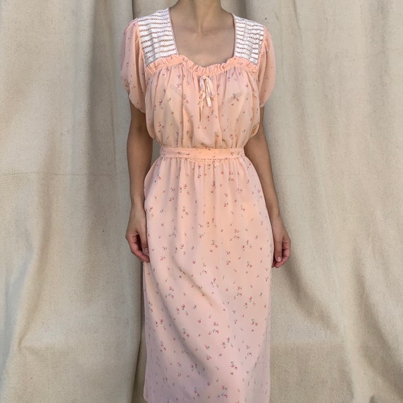 1960s Pink Floral Dress | OSFM - image 5
