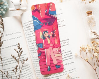 Botany - 2x6" Bookmark - Greenhouse Cottagecore Plant Lofi Sunset Book Lover Gift