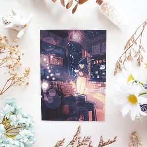 Alchemie - A6 Illustrierte Postkarte - Dark Academia Fantasy Witch Magical Arts Postkarte