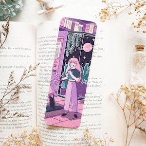 Galaxy Noir - 2x6" Bookmark - Cosmic Astrology Space Planet Moon Dark Academia Book Lover Gift