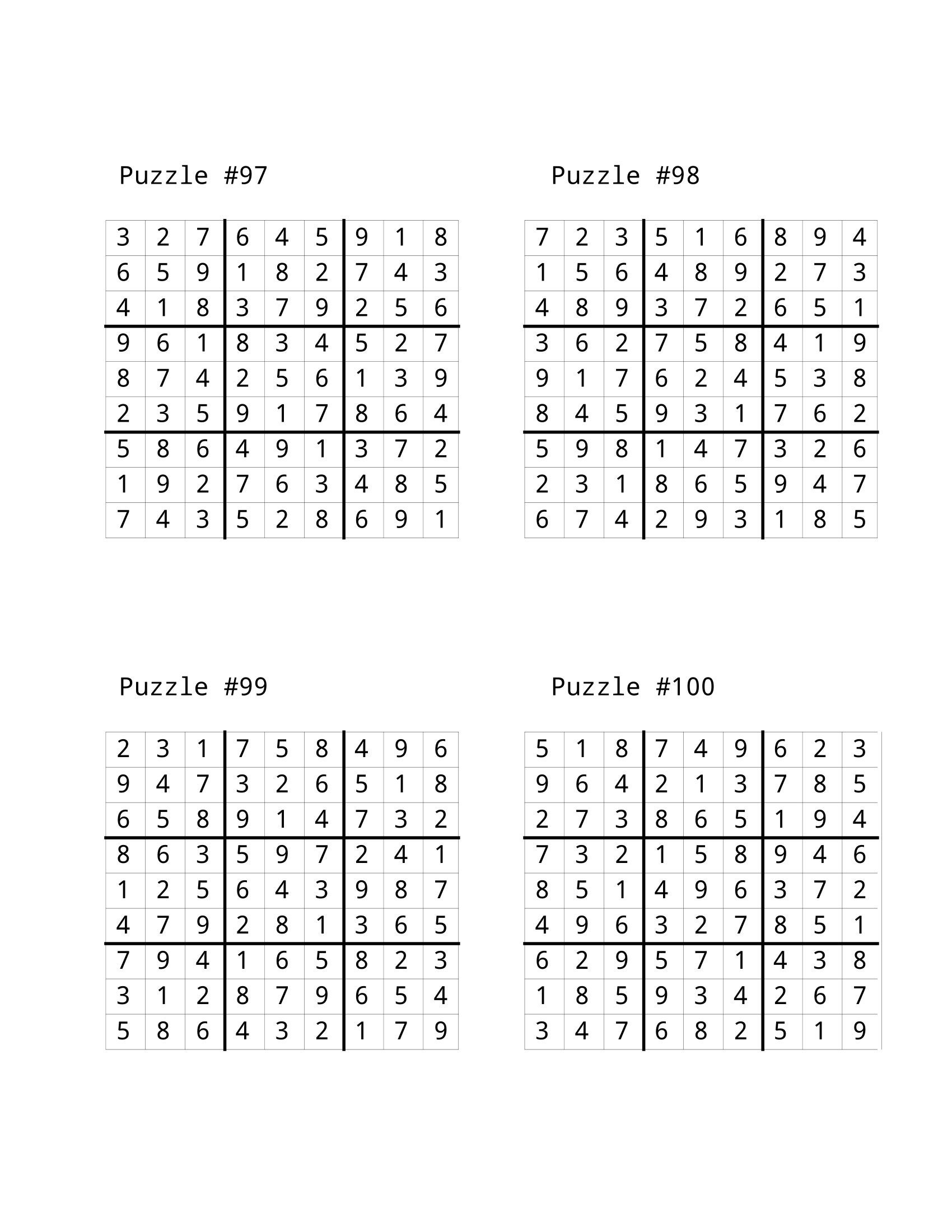 Sudoku For Adults 200 Puzzles Medium Level One Puzzle For A | Etsy