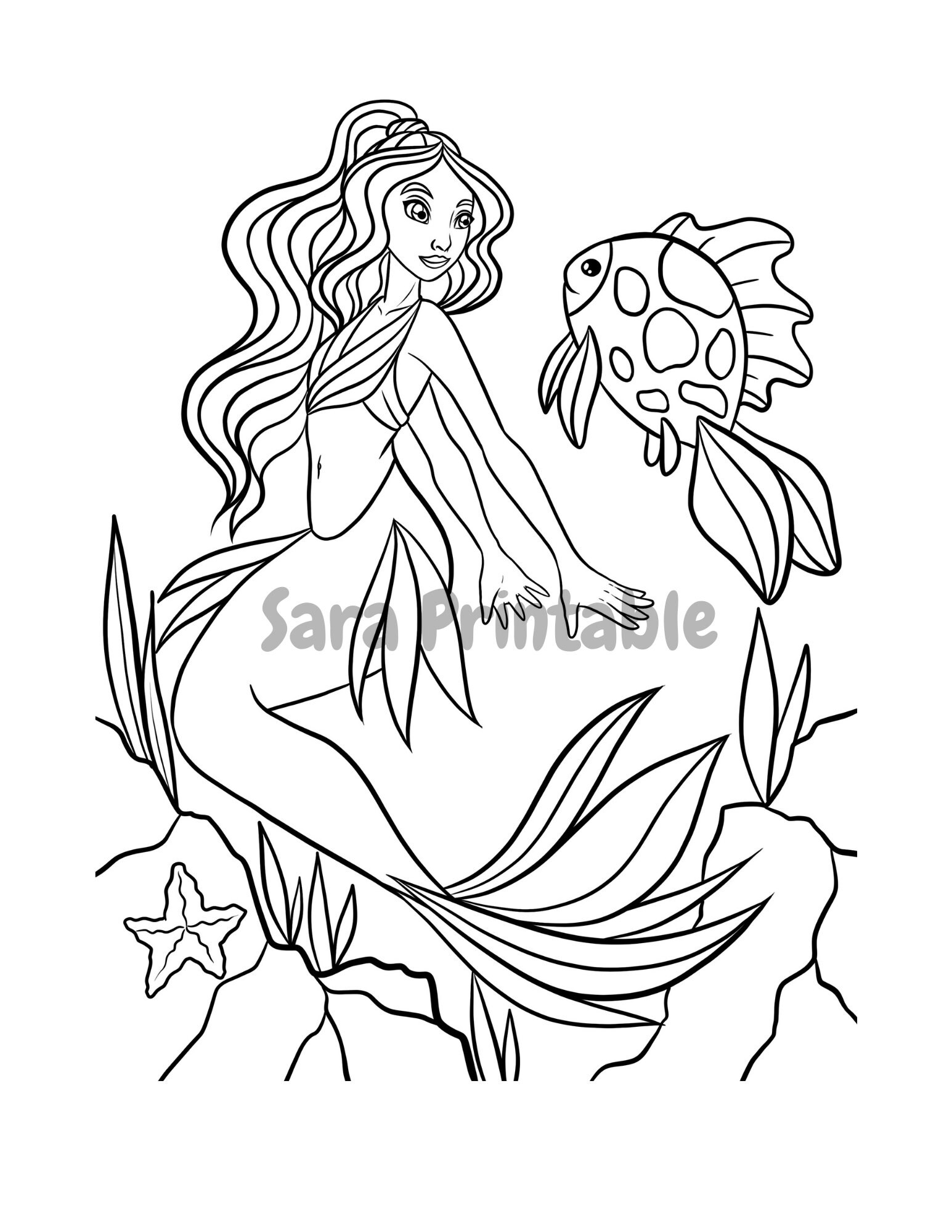 princess mermaid and unicorn coloring pages printable instant etsy