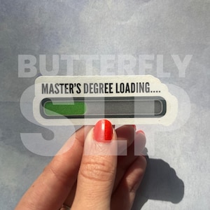 Laadsticker masterdiploma, sticker afstuderen, toelating tot universiteit, felicitatiesticker, cadeau, masterdiploma, laadbalk