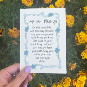 Baptism Card, Catholic themed cards, Baptismal Blessings card, blank inside Baptism card, religious card