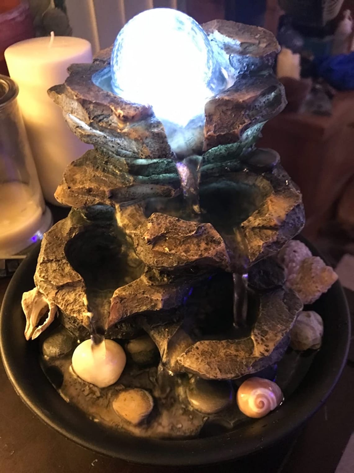 Tabletop Fountain Zen Meditation Indoor Waterfall Feature Etsy