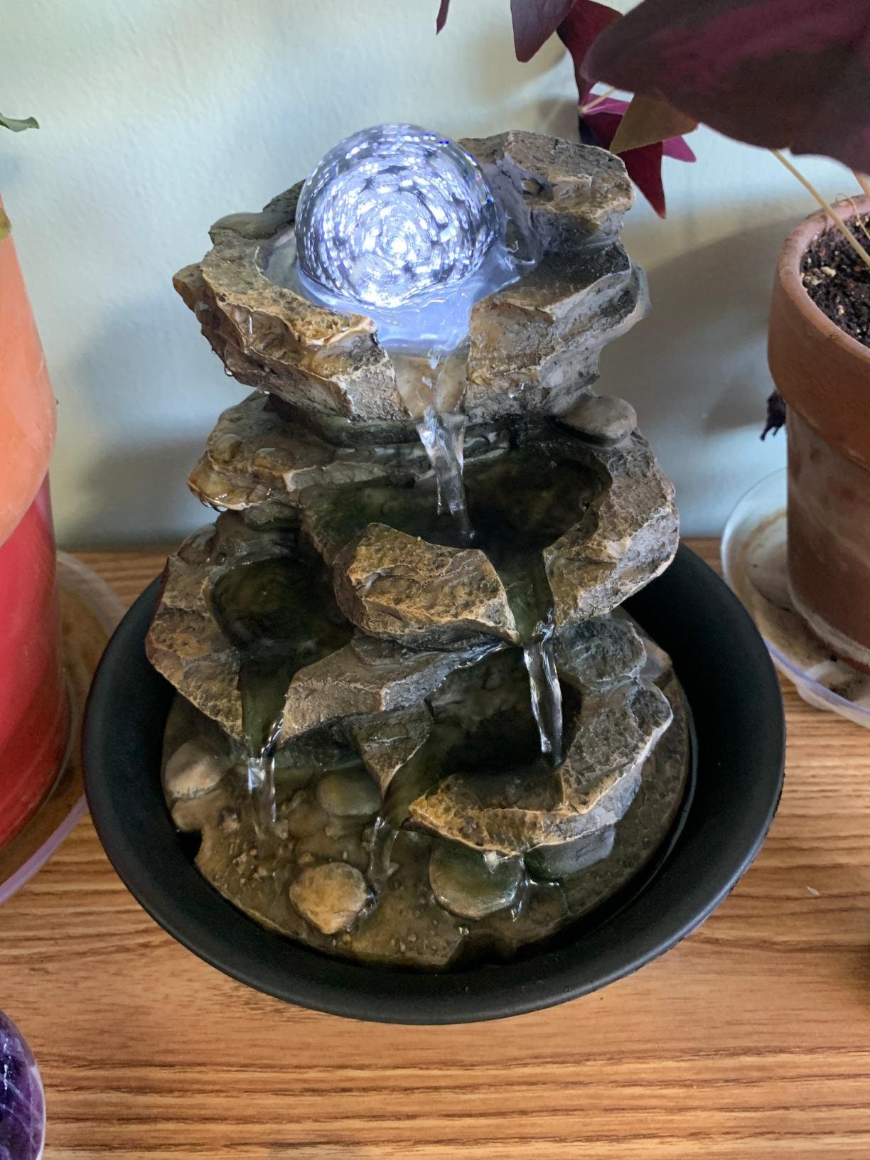 Tabletop Fountain Zen Meditation Indoor Waterfall Feature Etsy