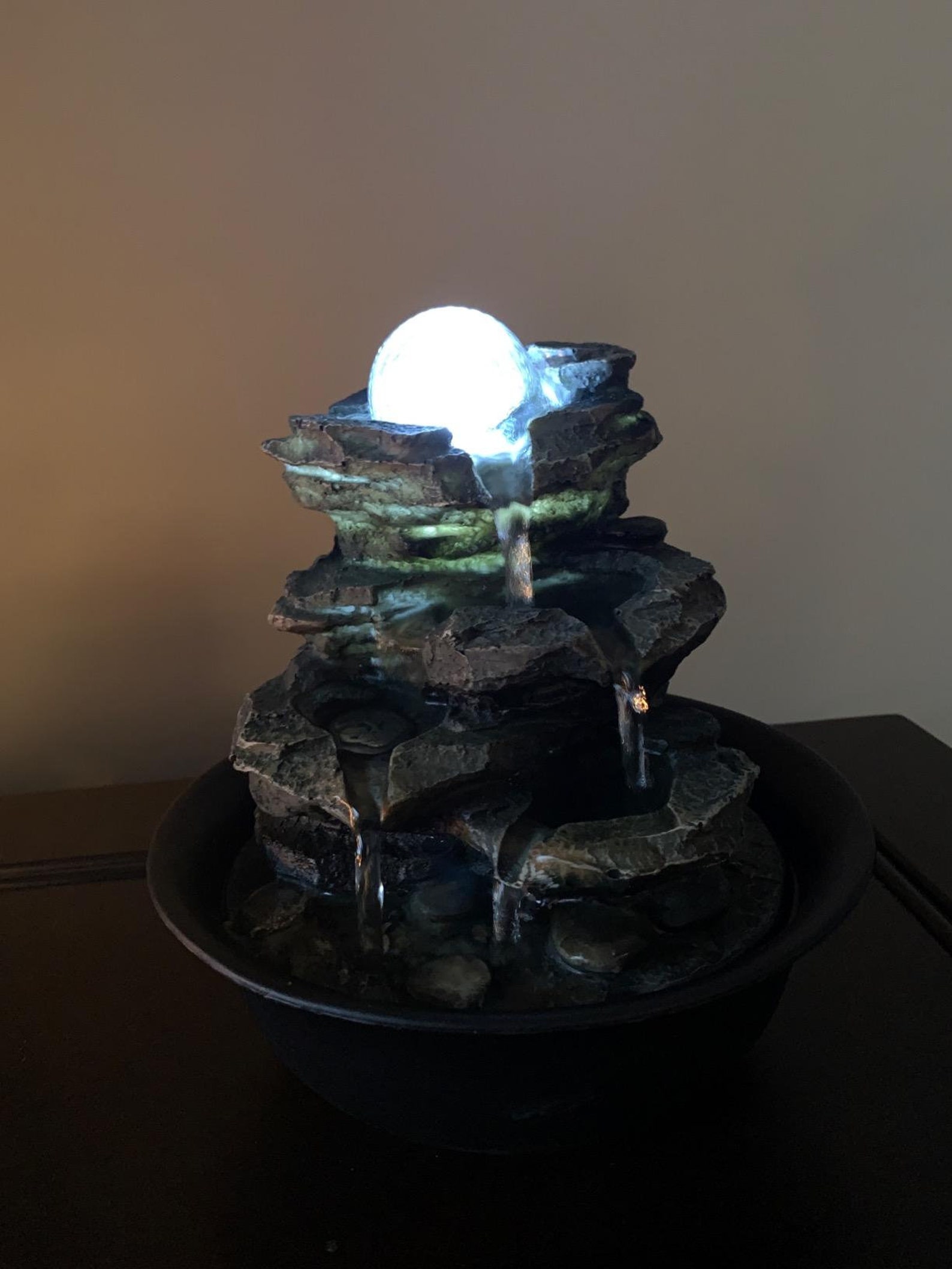 Tabletop Fountain Zen Meditation Indoor Waterfall Feature Etsy