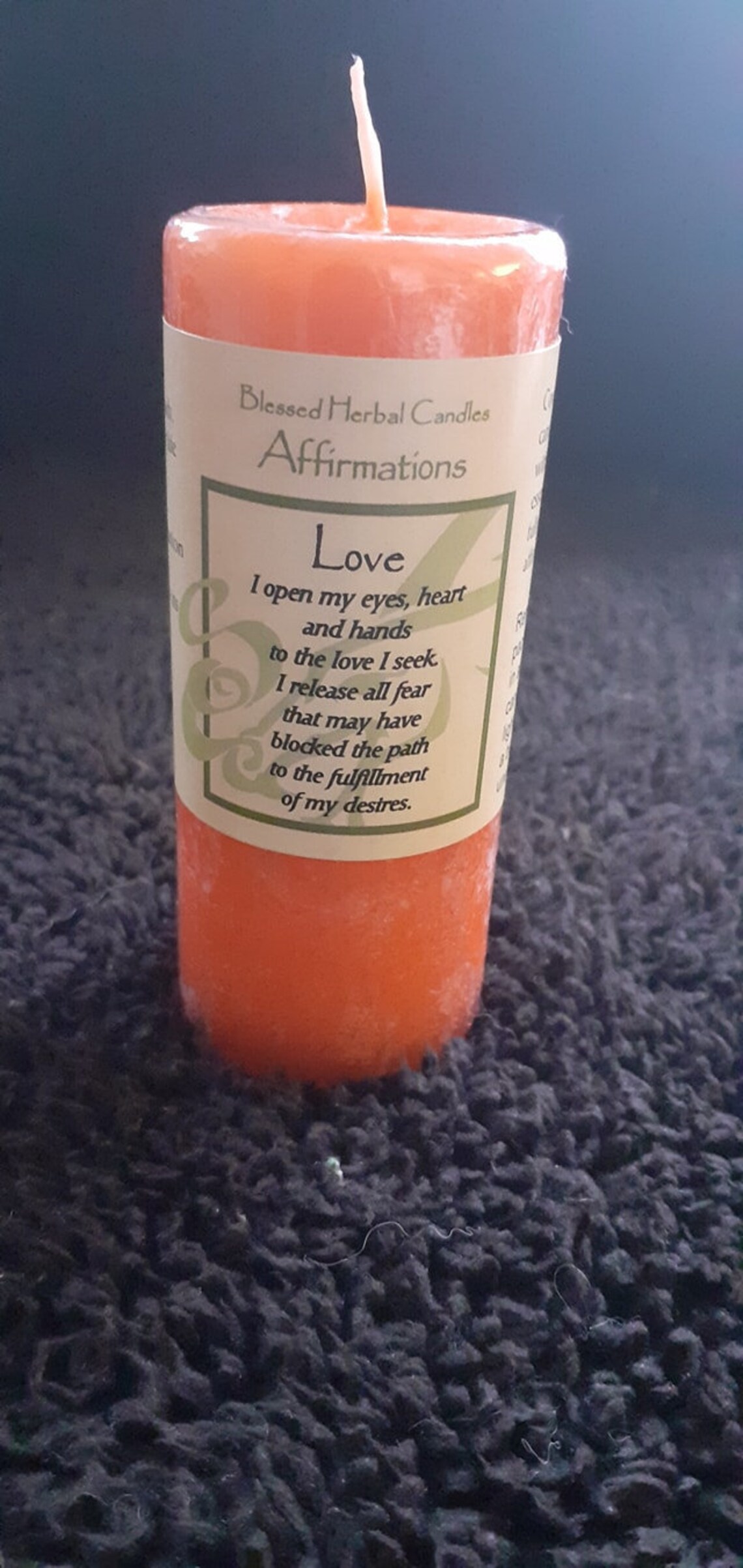 Blessed Herbal Candle Affirmations Love Etsy Hong Kong